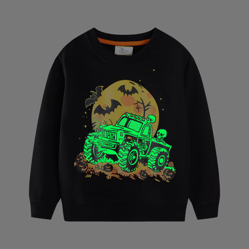 Jungen Sweatshirt mit gruseligem Monster-Truck-Motiv EB