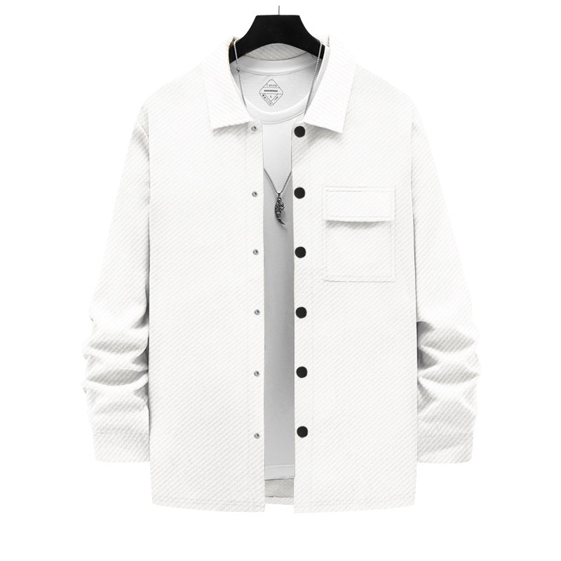 Herren lässige Freizeitjacke mit strukturiertem Design und praktischen Taschen EB