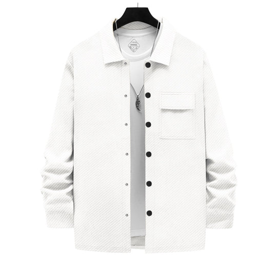 Herren lässige Freizeitjacke mit strukturiertem Design und praktischen Taschen EB