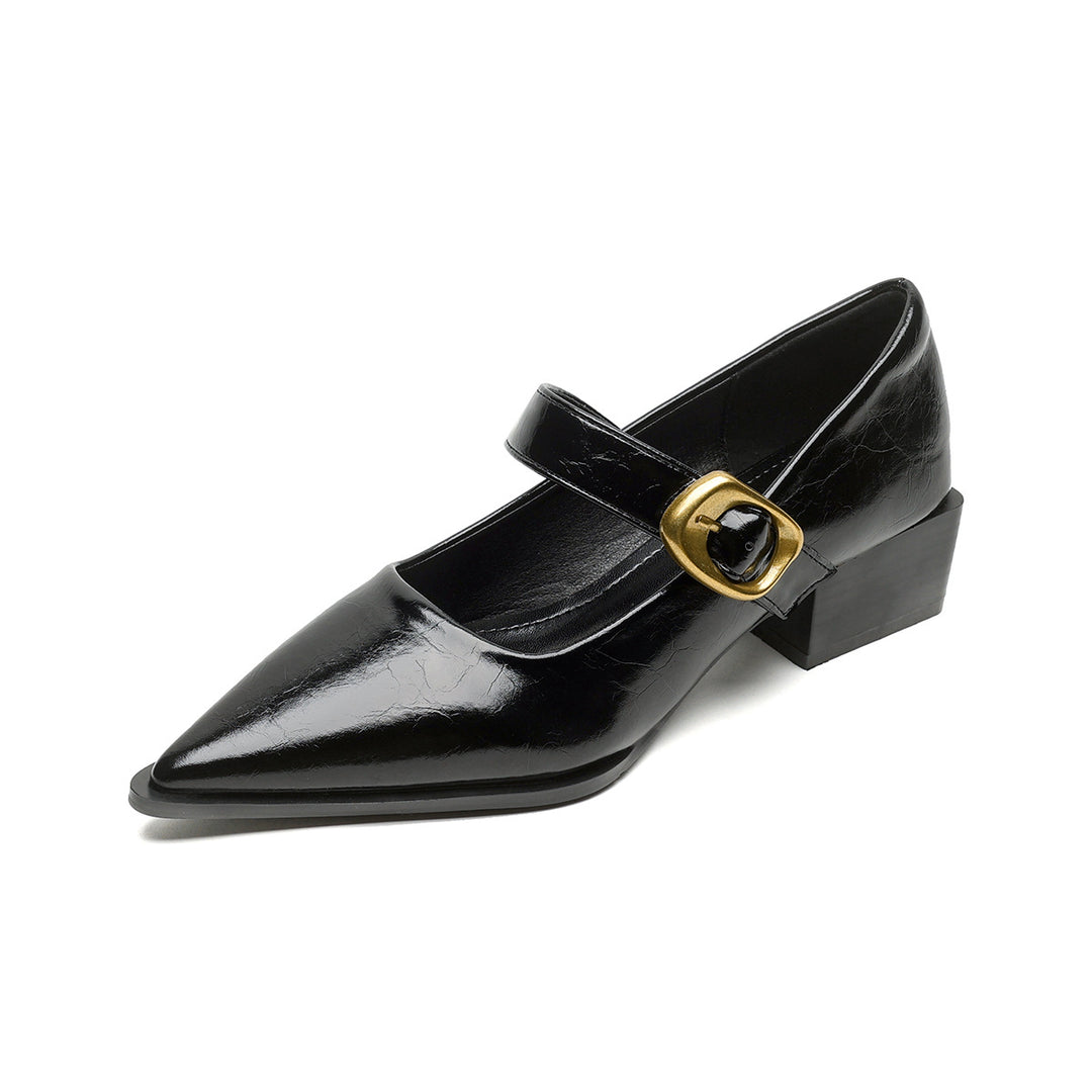 Damen elegante Mary-Jane Schuhe mit modischem Schnallenverschluss EB