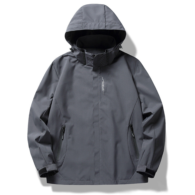 Damen wetterfeste Funktionsjacke mit verstellbarer Kapuze und atmungsaktiven Materialien EB