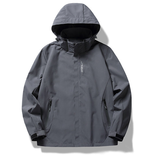 Damen wetterfeste Funktionsjacke mit verstellbarer Kapuze und atmungsaktiven Materialien EB