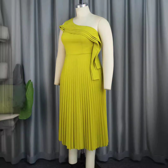 Damen Elegantes Wickelkleid mit asymmetrischem Rüschendesign EB