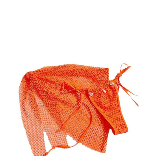 Damen Netz-Bikini-Set mit modischen Schleifen und Muscheldetails EB