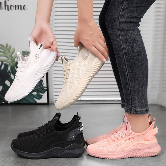 Damen Atmungsaktive Fitness-Sneakers im modernen Strickdesign EB