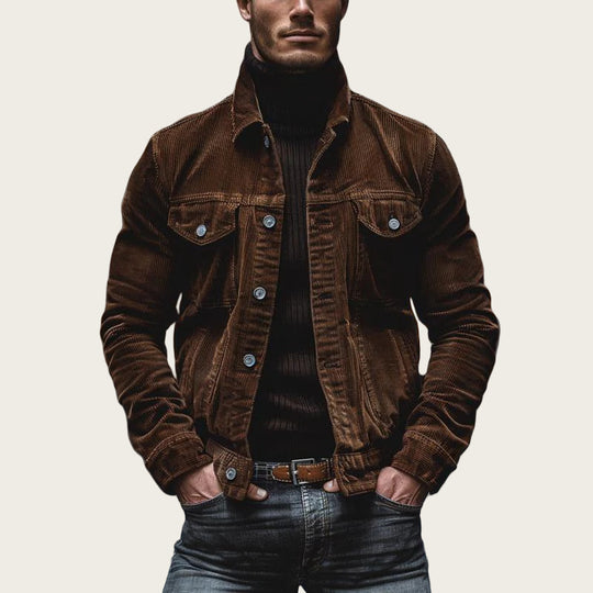 Herren Cordjacke mit klassischem Schnitt und praktischen Brusttaschen EB