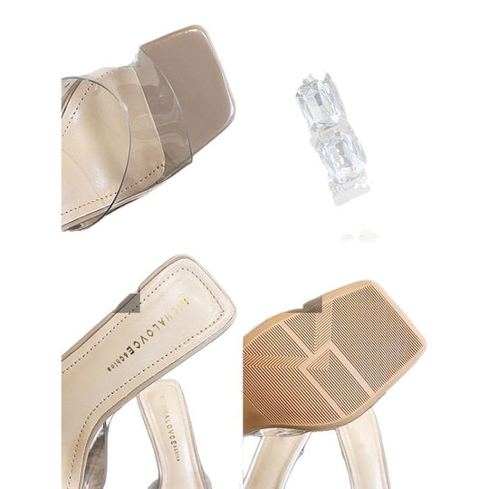Damen transparente Mules mit elegantem Design EB