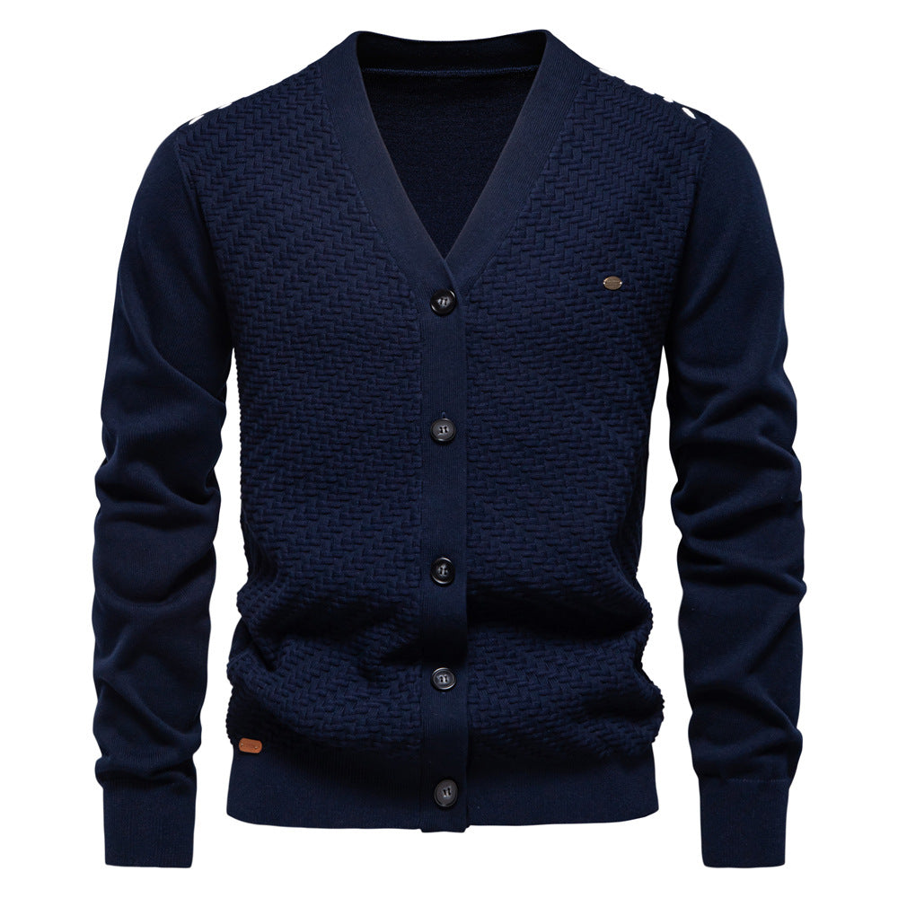Herren Strickjacke mit strukturiertem Muster EB