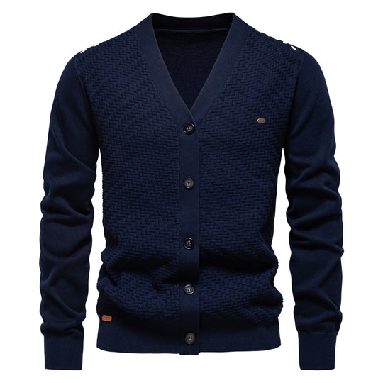 Herren Strickjacke mit strukturiertem Muster EB