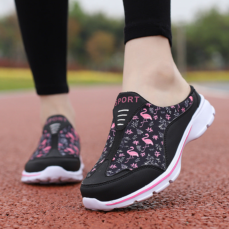 Damen nan Schlupf-Sneaker mit Flamingo-Motiv, elastischem Einstieg und gedämpfter EVA-Sohle EB