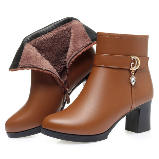 Damen Elegante Stiefeletten mit modischem Schnallen-Detail EB