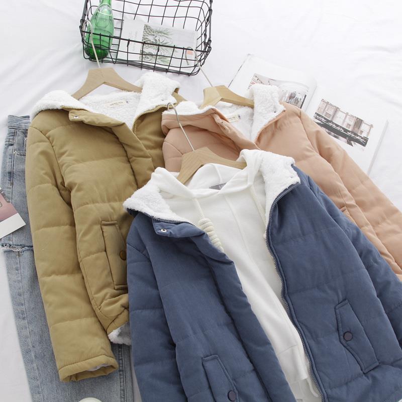 Damen gesteppte Übergangsjacke mit Kapuze und praktische Taschen EB