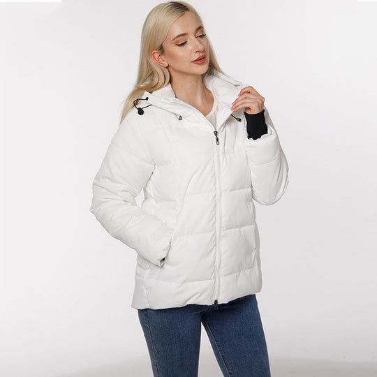 Damen Steppjacke mit abnehmbarem Kunstfellkragen und praktischen Taschen EB