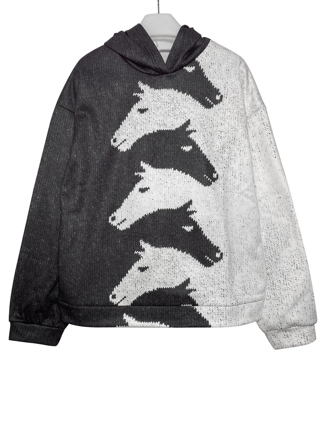 Damen Hoodie mit kreativem Pferdemuster & bequemer Passform | EB