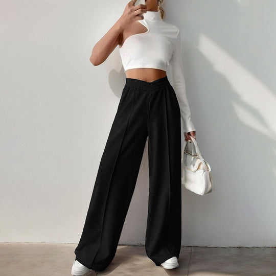 Damen Weit geschnittene Freizeithose mit elastischem Bund EB