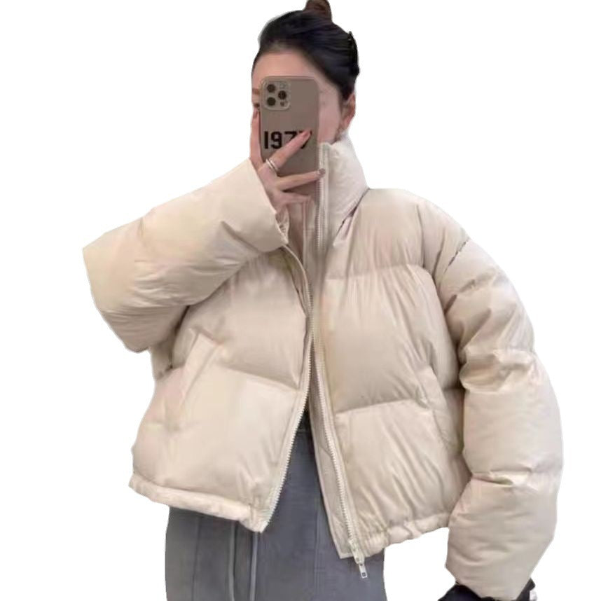 Damen Kurze wattierte Funktionsjacke mit hohem Kragen und seitlichen Taschen EB