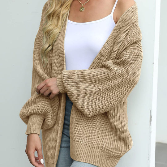 Damen lässige Strickjacke mit lockerer Passform EB