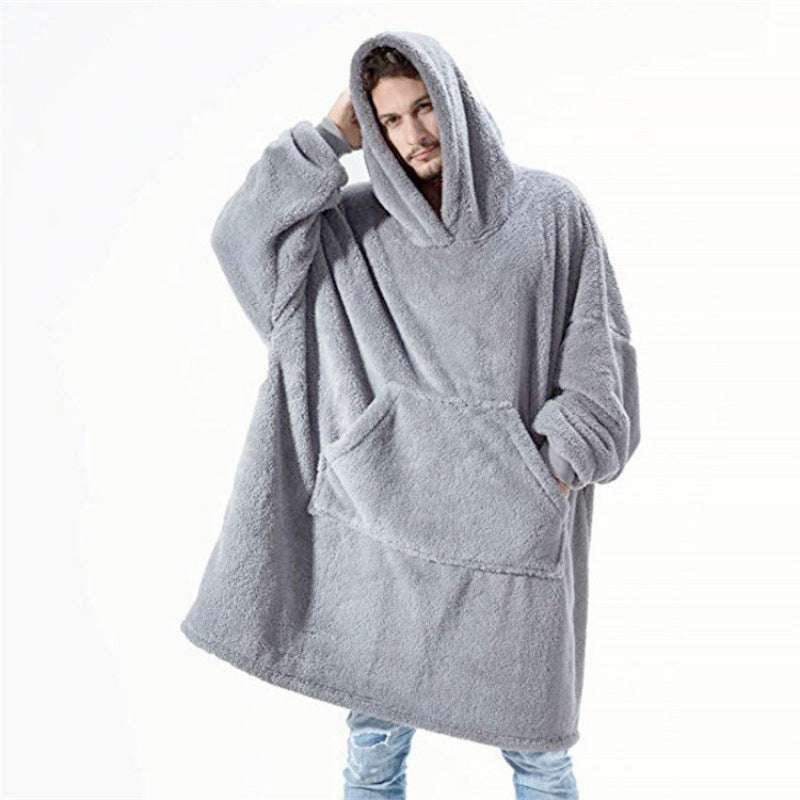 Damen Kuschelige Oversize-Hoodiejacke aus Fleece mit Kängurutasche EB
