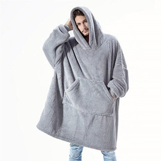 Damen Kuschelige Oversize-Hoodiejacke aus Fleece mit Kängurutasche EB