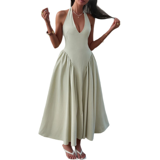 Damen Midikleid mit lässigem Rückenausschnitt und Schleifenverschluss EB
