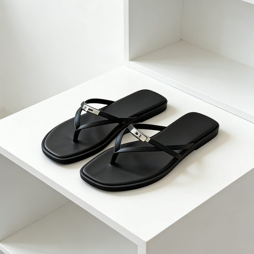 Damen Elegante Flip-Flops mit glänzenden Akzenten EB