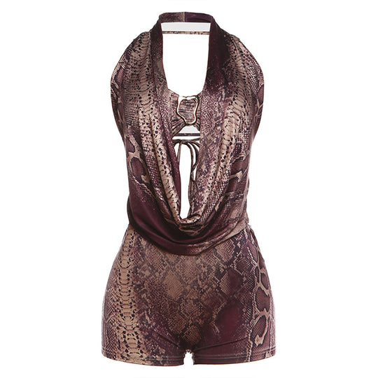 Damen Eleganter Badeanzug mit tiefem V-Ausschnitt und Wickeldetails EB