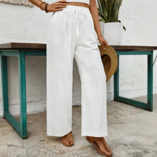 Damen Culotte Jumpsuit mit elastischem Bund und weiter Beinform EB