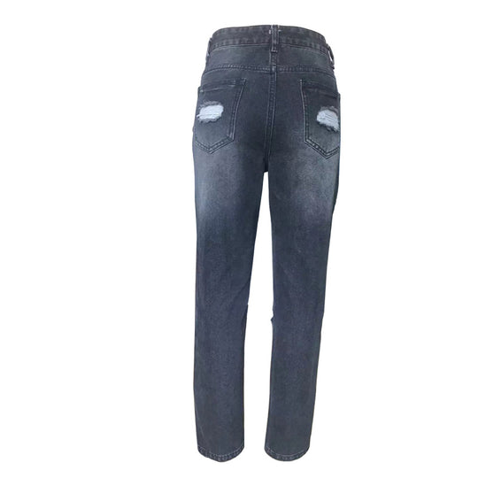 Damen Destroyed Jeans mit hoher Taille und lässigem Schnitt EB