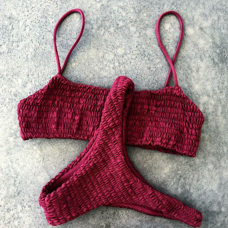 Damen Badeanzug-Set mit gerafftem Design EB