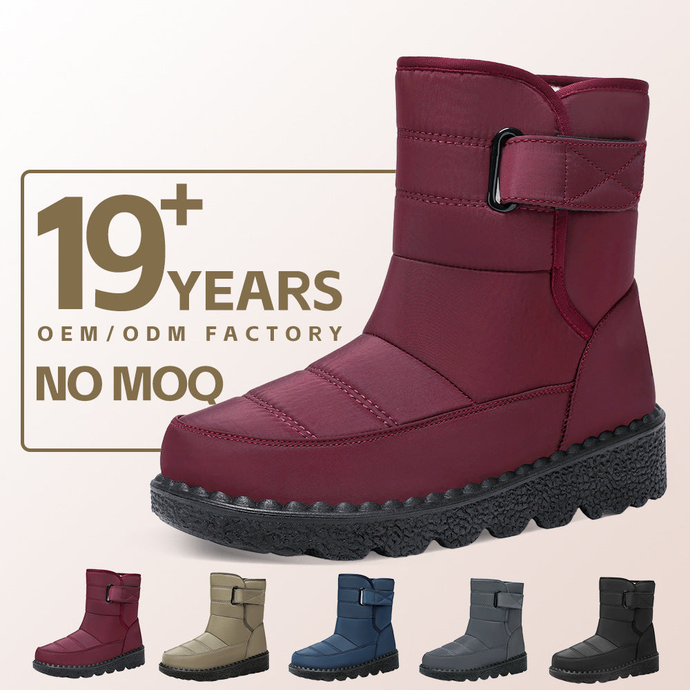 Damen Warm gefütterte Winterstiefel mit verstellbarem Riemen EB