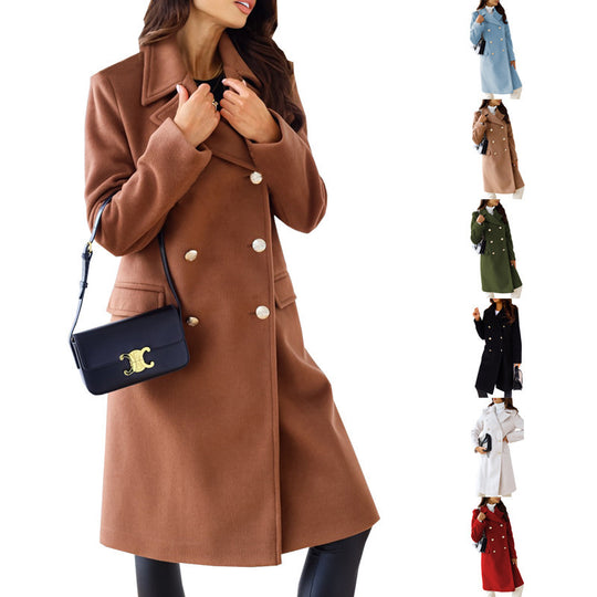 Damen Elegante und warme Wollmantel EB