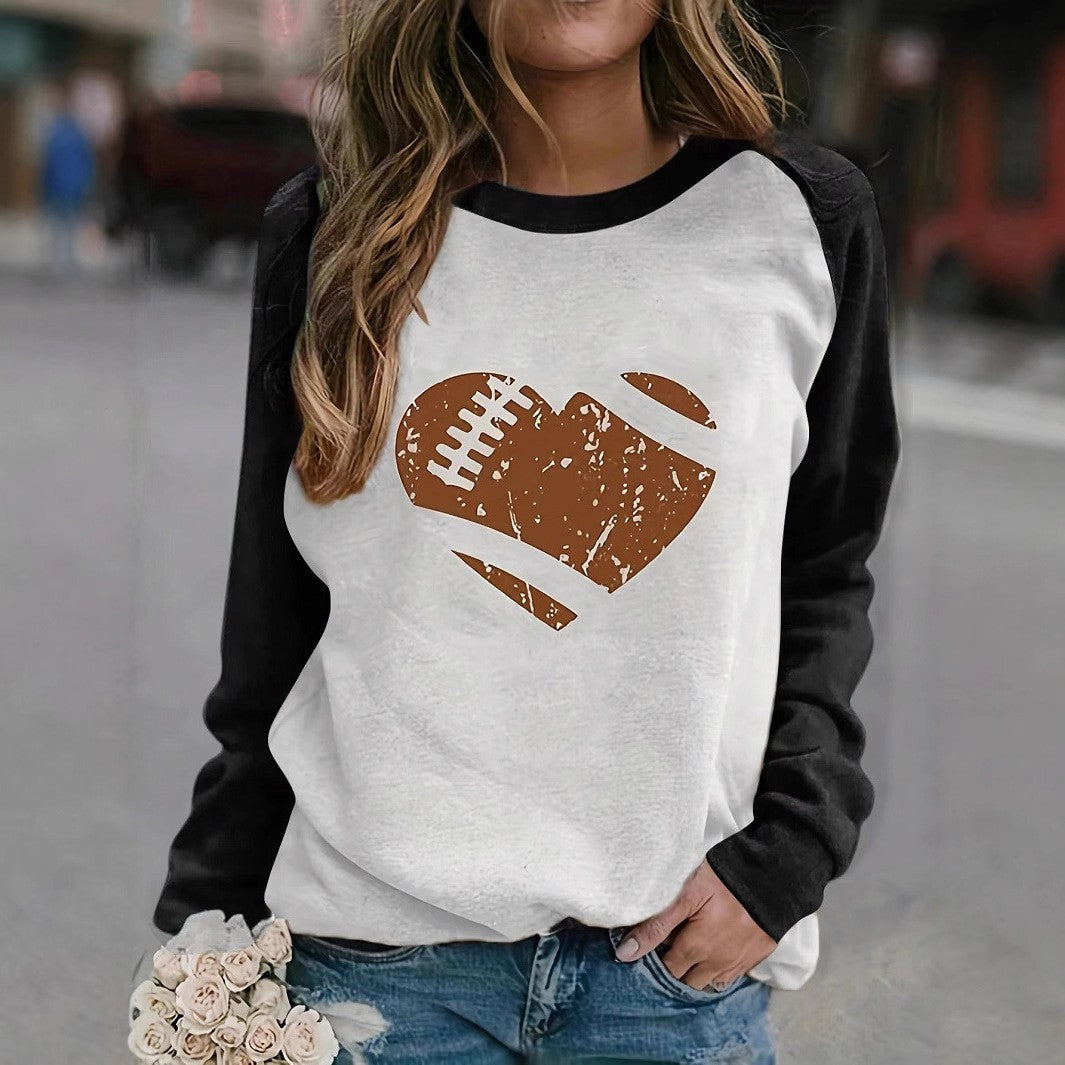 Damen lässiger Raglan-Pullover aus weichem Baumwollmix mit Rundhalsausschnitt EB
