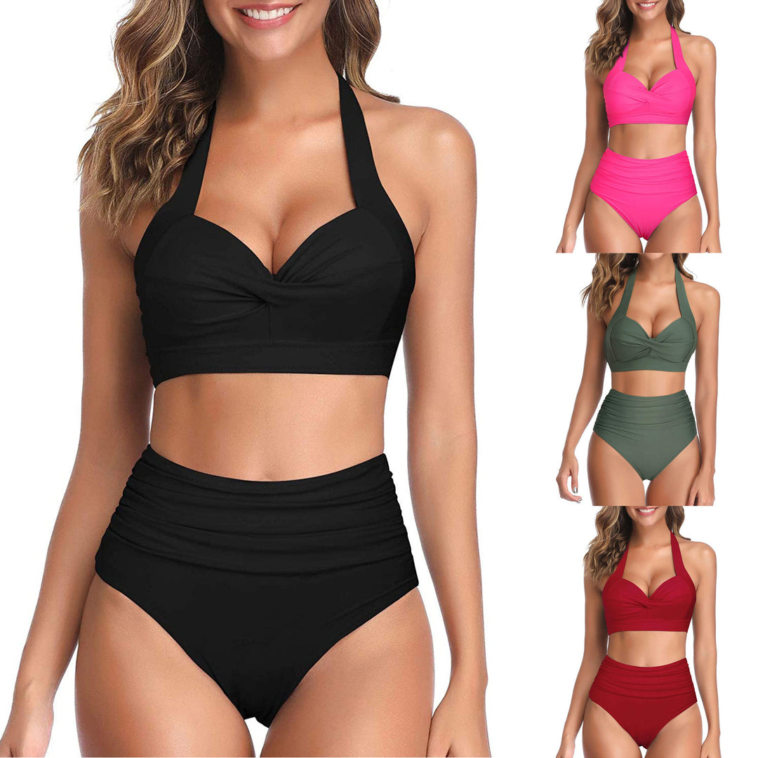Damen Modischer Bikini mit hochgeschnittenem Höschen EB