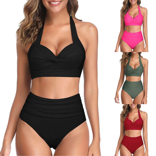 Damen Modischer Bikini mit hochgeschnittenem Höschen EB