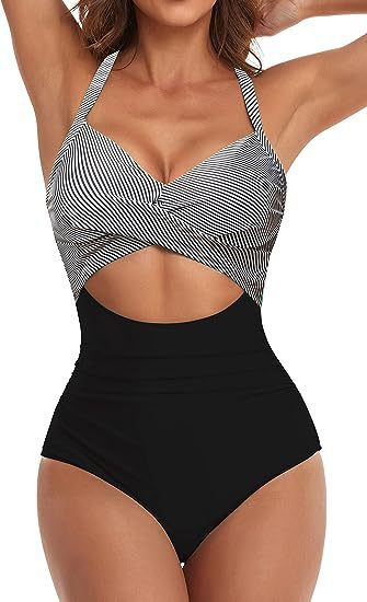 Damen Einteiliger Badeanzug mit elegantem Wickelschnitt EB
