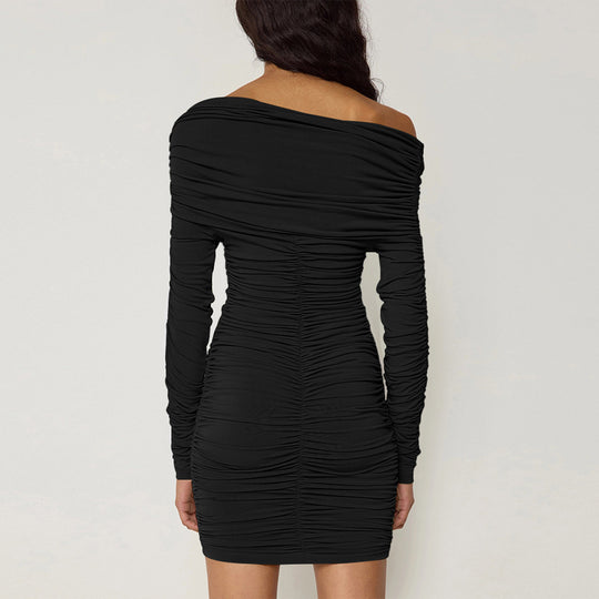 Damen Off-Shoulder Minikleid mit raffinierten Rüschendetails EB