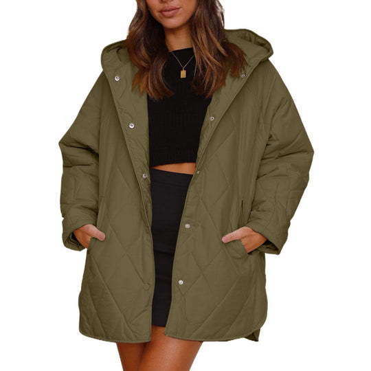 Damen warme Steppjacke mit Kapuze EB