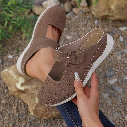 Damen atmungsaktive Clogs mit floralem Dekor EB