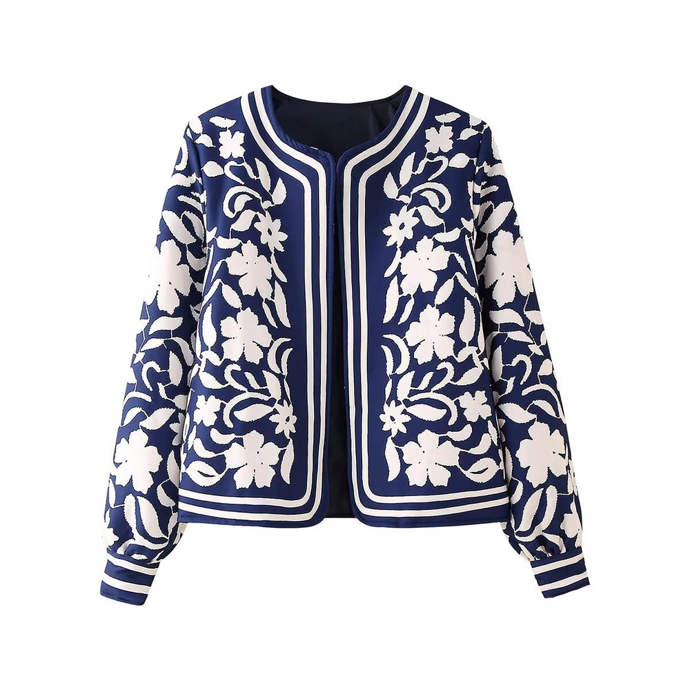 Damen Embellished Kimono-Jacke mit floralem Design und elegantem Abschluss EB