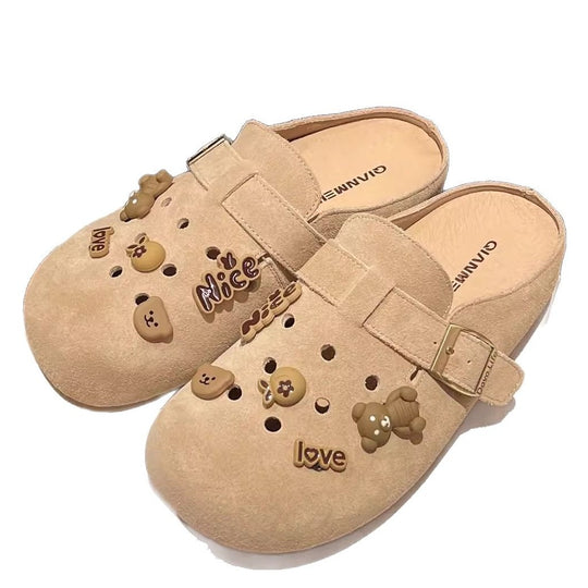 Damen Clogs mit modischem Riemendesign und verspieltem Dekor EB