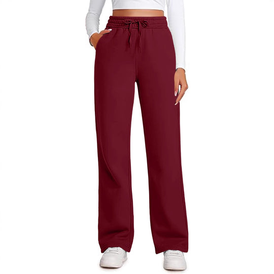Damen Lässige Freizeithose mit weitem Schnitt und elastischem Bund EB