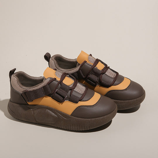 Damen Sportliche Sneakers mit elastischem Riemensystem und dicker Sohle EB