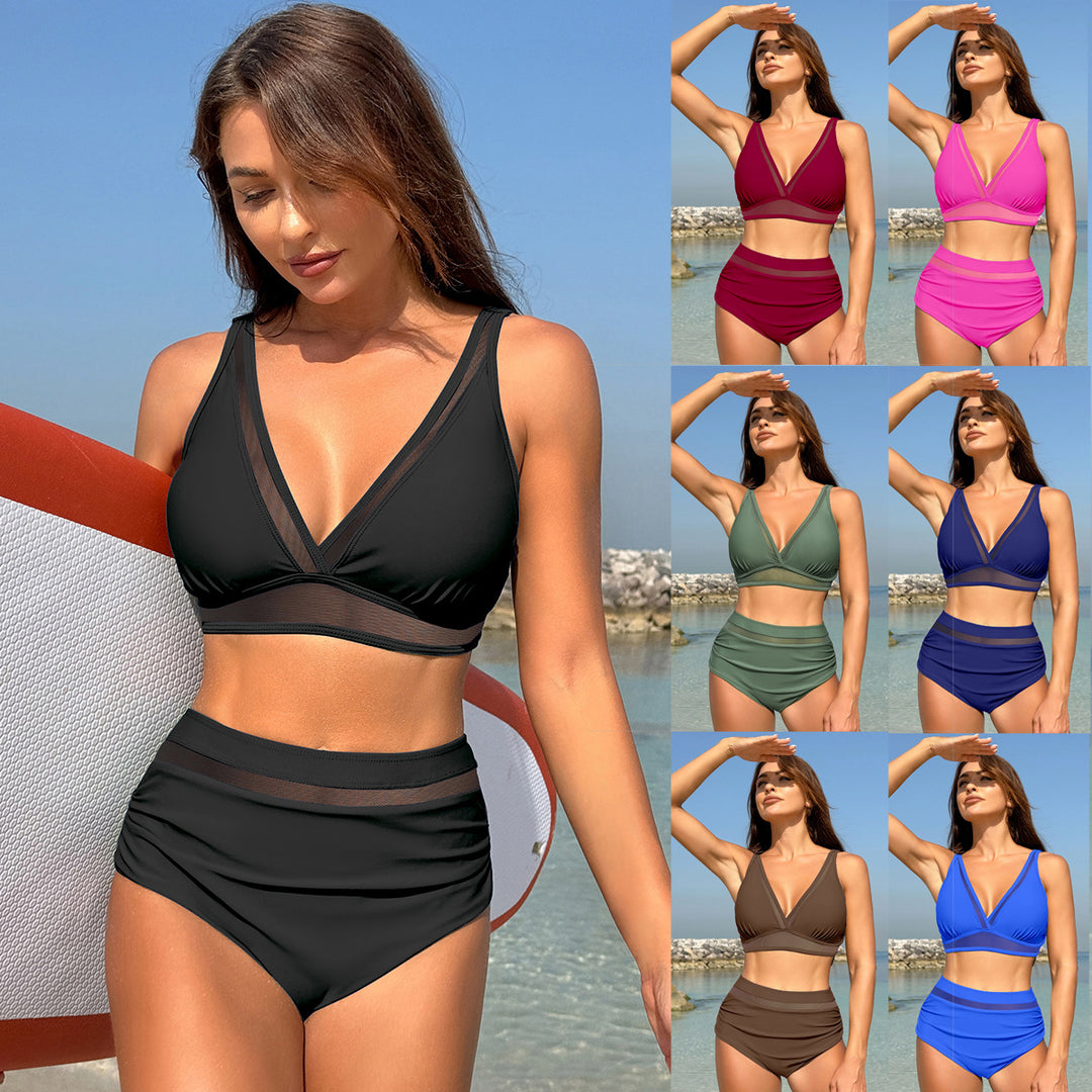 Damen High-Waist Bikini Set mit verstellbaren Trägern EB