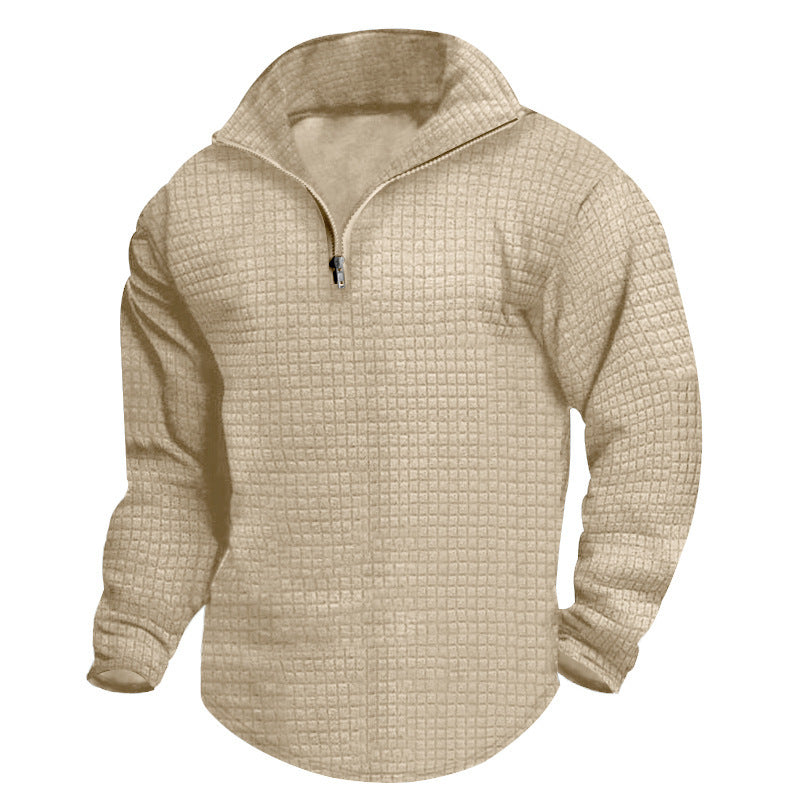 Herren Wärmeisolierter Pullover mit halbhohem Kragen und strukturierter Oberfläche EB