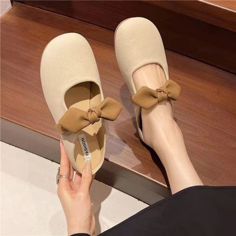 Damen Ballerinas mit romantischem Schleifen-Detail und weichem Leder EB