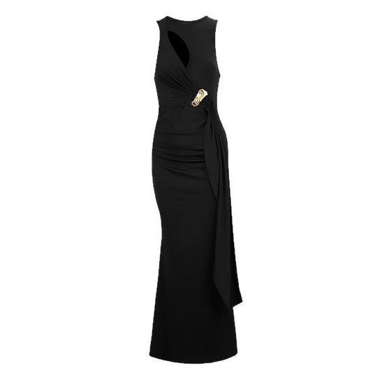 Damen figurbetontes Abendkleid mit asymmetrischem Schnitt und eleganter Drapierung EB