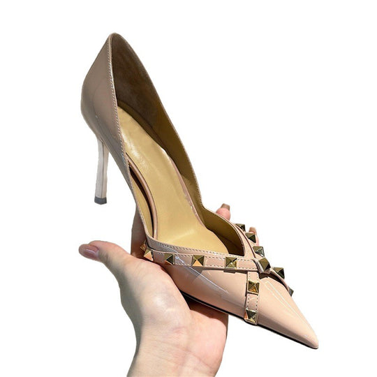 Damen elegante Stiletto-Pumps mit ausgefallenem Schnallen-Design EB