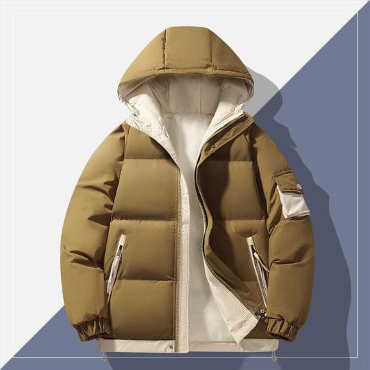 Herren urbaner Steppanorak mit Kapuze, kontrastiertem Futter und Multitaschen EB