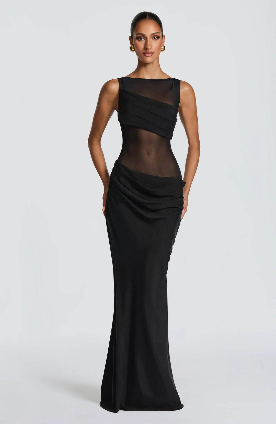 Damen Körperbetontes Abendkleid mit raffinierten Drapierungen EB