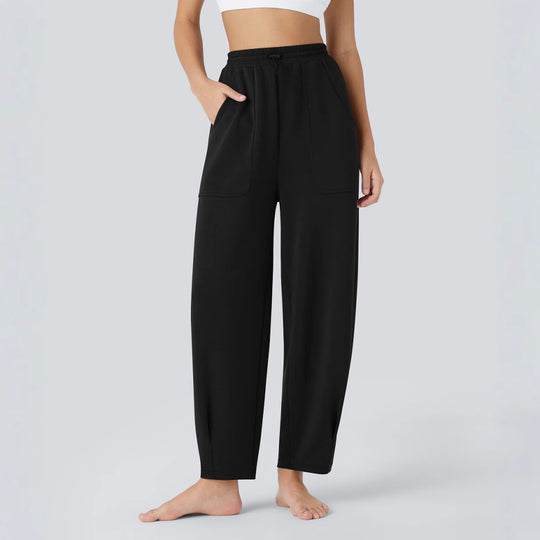 Damen weite Freizeithose mit elastischem Bund und praktischen Taschen EB